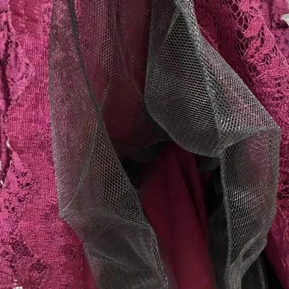 CITY STUDIO Mini Dress Sz 7 (Small) Lace Burgundy Sleeveless Fit Flare NWT - Picture 9 of 16